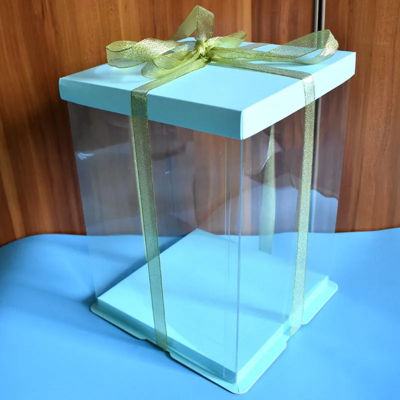 Синий Одноразовый Пластиковый прозрачный контейнер KCCB под заказ коробка для