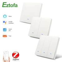 eztofa zigbee smart button wall lamp switch euuk ac90 250v tuya wireless control alexa google home compatible