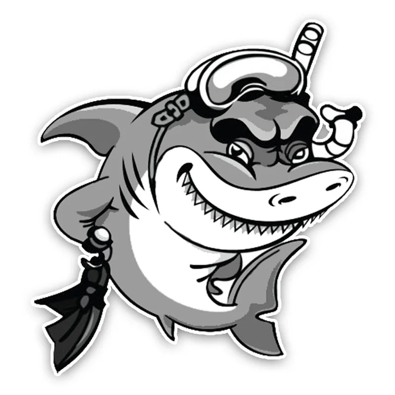

Classic Funny Shark Diver Lovely Cartoon Car Sticker PVC Decal for Motorcycle Bmw E46 Volkswagen Mercedes Renault,13CM*14CM