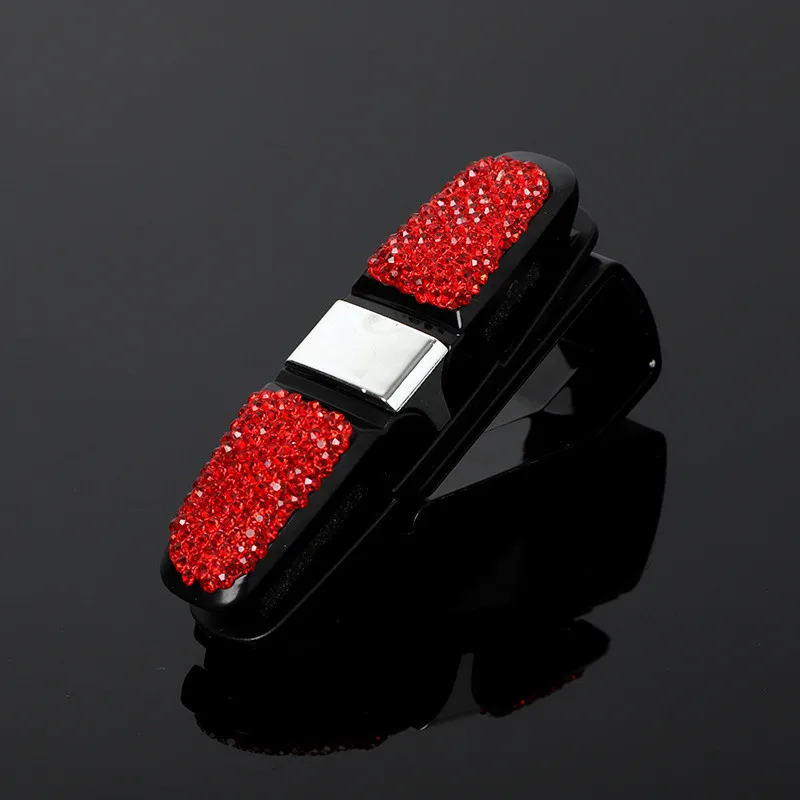 

Diamond-studded Car Glasses Holder Multi-function Car Sunglasses Holder Car Sun Visor Bill Holder