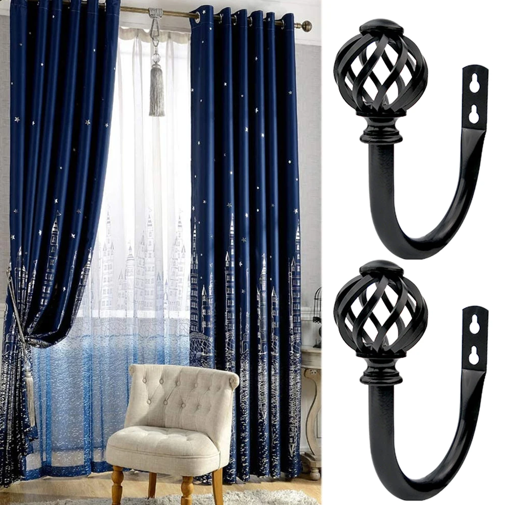 

1pair Hotel Wall Mounted Hook U Type Iron Home Decoration Retro Accessories Bathroom Curtain Holdbacks Drapery Living Room