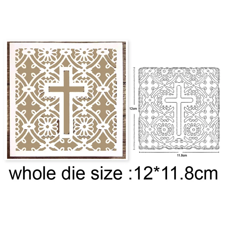 

Кружевной крест фоновая рамка металлические Вырубные штампы «сделай сам» Скрапбукинг рукоделие тиснение вырезанные искусственные трафар...