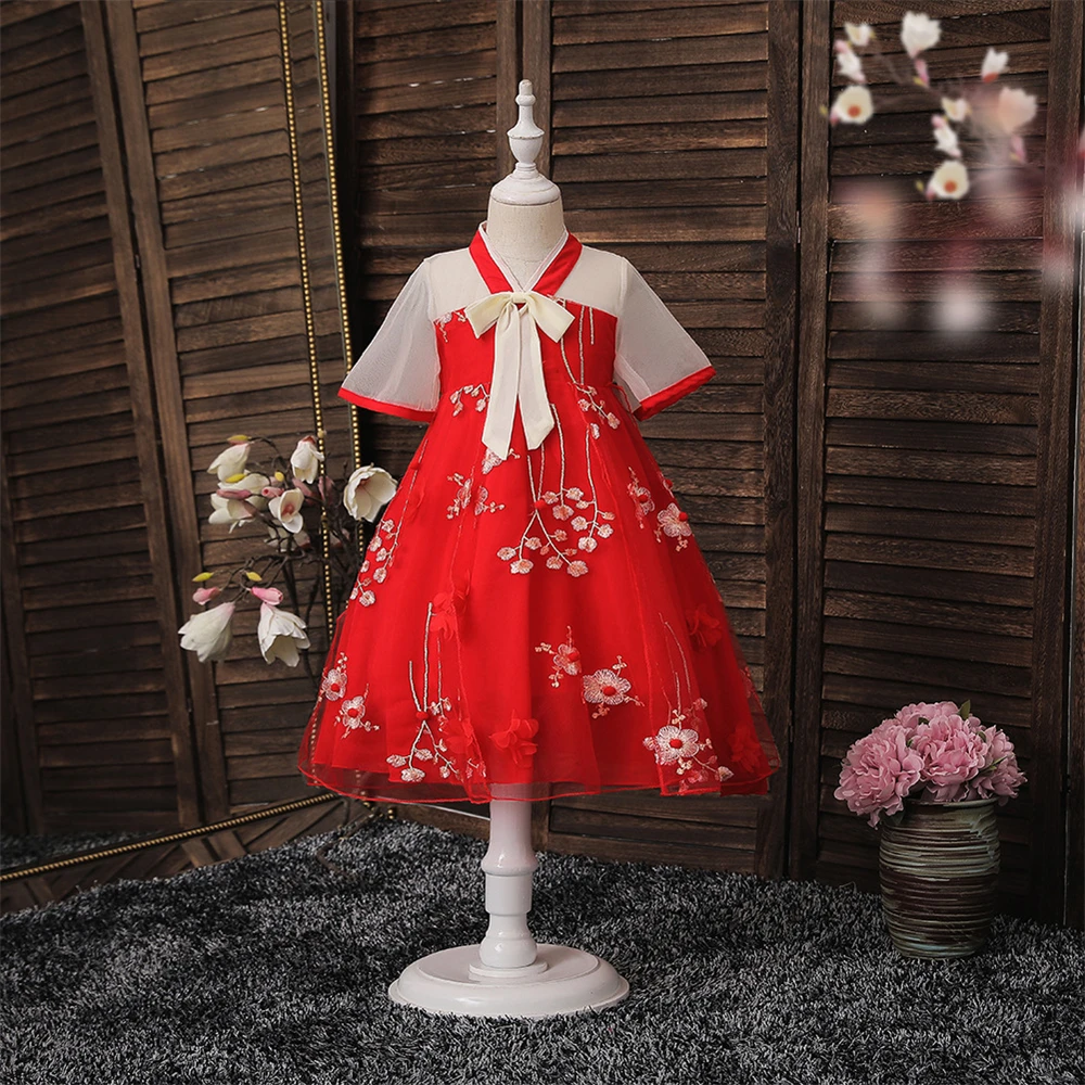 Летние Элегантные шифоновые платья из тюля для девочек Праздничное платье