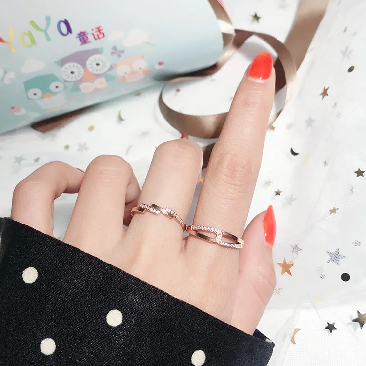 YUN RUO 316 L Titanium Steel Jewelry Pave Mosaic Zircon Cross Ring Weeding Anniversary Rose Gold Fashion Woman Never Fade | Украшения и