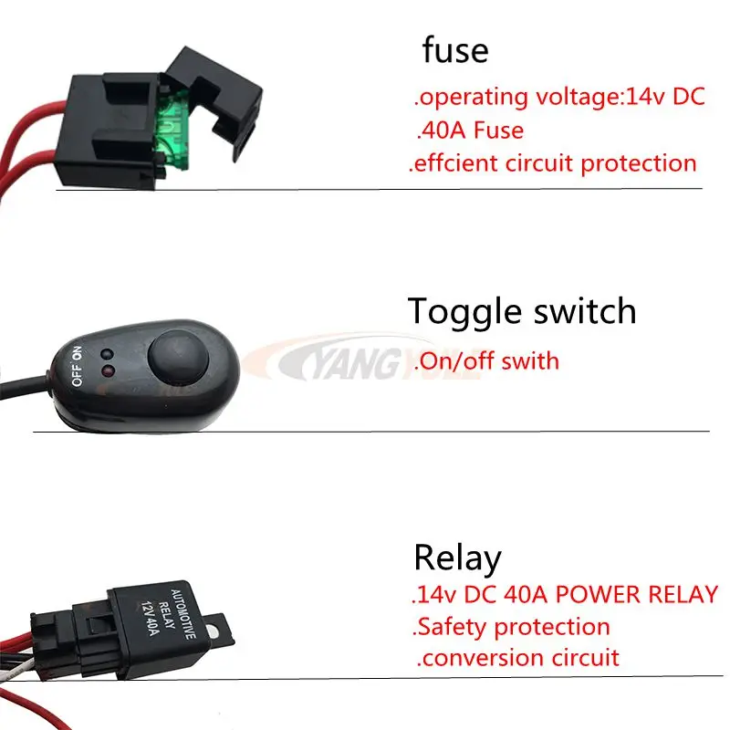 1 шт. Универсальный комплект от до 2 Led Light Bar Cable 40A 12 В 24 в переключатель реле авто