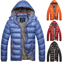 plus size mens windproof puffer hoodie coat winter warmer quilted padded jacket tops