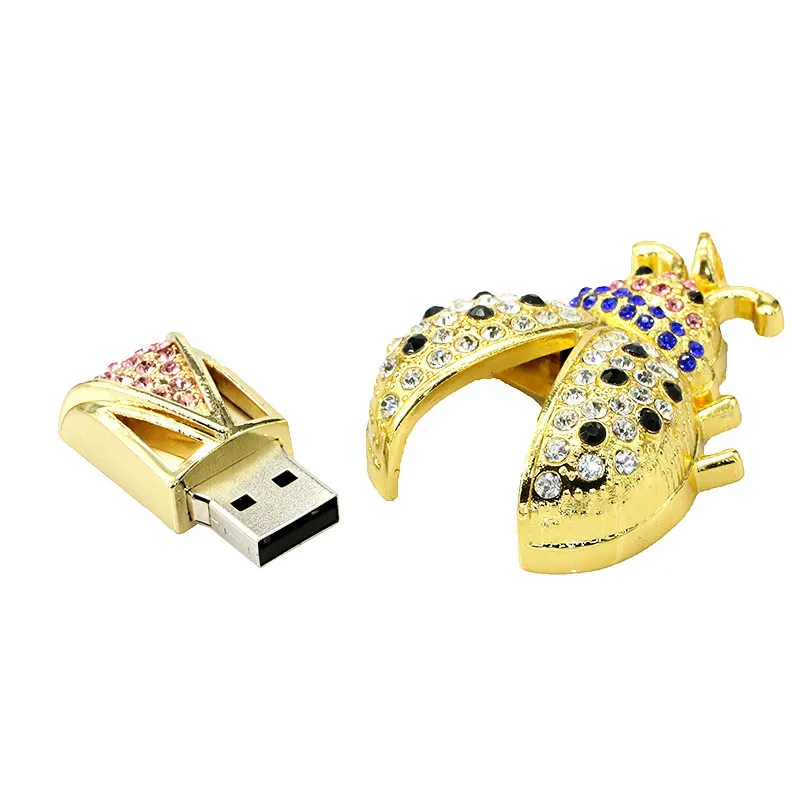 USB флеш-накопитель с изображением слона панды, 4 ГБ, 8 ГБ, 16 ГБ, 32 ГБ, 64 ГБ, USB2.0, флеш-накопитель в форме божьей коровки, Хрустальный жук, лягушка, флешка, карта памяти