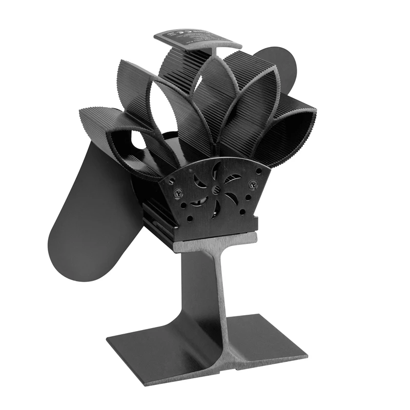 

JFBL Hot Thermal Power Fireplace Fan Heat Powered Wood Stove Fan for Wood/Log Burner /Fireplace Eco Friendly Two-Leaf Fans Black