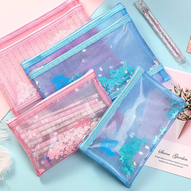 Двойная Прозрачная Сумка для документов папка файлов сумки на молнии нейлоновая