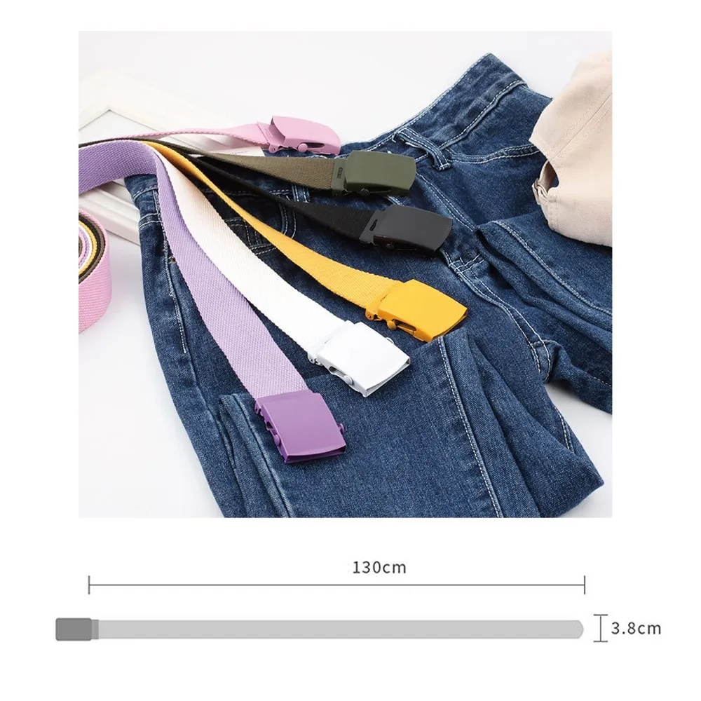 Ремень с автоматической пряжкой для мужчин и женщин Модный нейлоновый