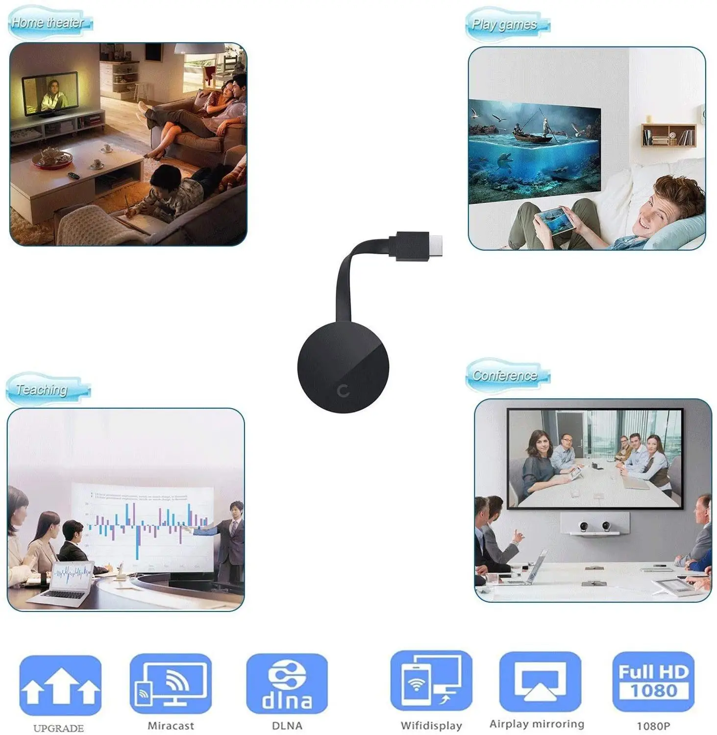 Chromecast google chromecast netflix Miracast WiFi адаптер hdmi ключ 2018 ultra|Беспроводные адаптеры| |