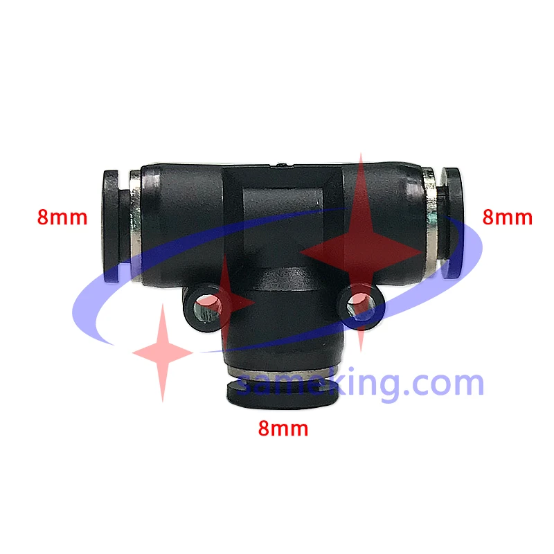 Т-образный 5 шт 8 мм пневматическая БЫСТРОРАЗЪЕМНАЯ воздуха пуш-ап в разъем