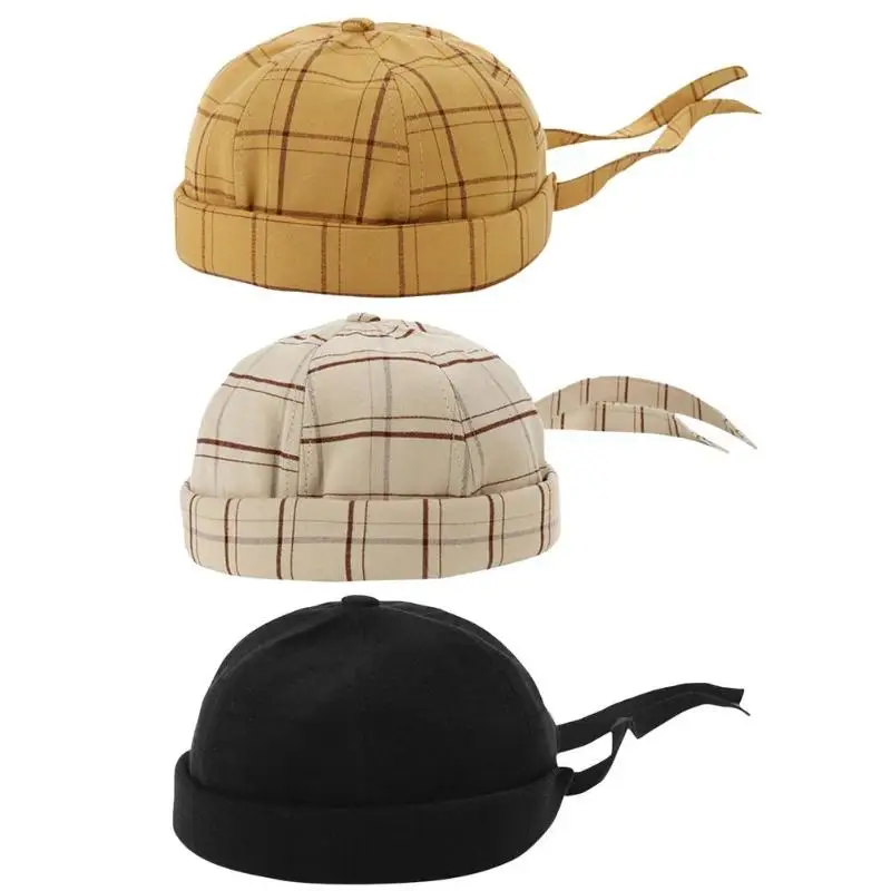 Шапка в клетку с черепом для мужчин и женщин повседневная шапка Docker Сейлор