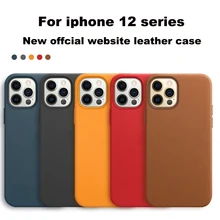 Original For Apple Magsafe Magnetic Genuine Leather Case For iPhone 12 11 Pro Max Mini Official Luxury 1:1 Phone Charger Cover