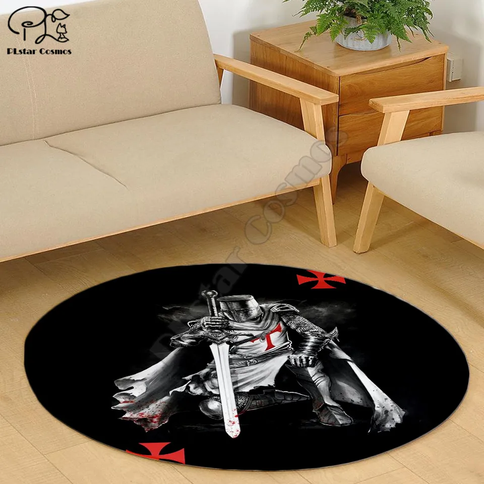 

Knights Templar carpet Square Anti-Skid Area Floor Mat 3D Rug Non-slip Mat Dining Room Living Room Soft Bedroom Carpet