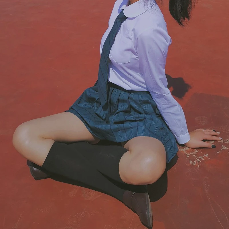 

[Fairy Tea] Girl's Summer High Waist Pleated Skirts Plaid Skirts Women Elegant JK Uniforms Girl School Dress Student Cloths