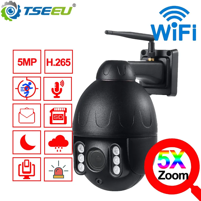 

Metal 5xOptical Zoom PanTilt Rotation Sony Sensor Auto Human Tracking P2P Outdoor Street Cctv Network WIF Surveillance IP Camera