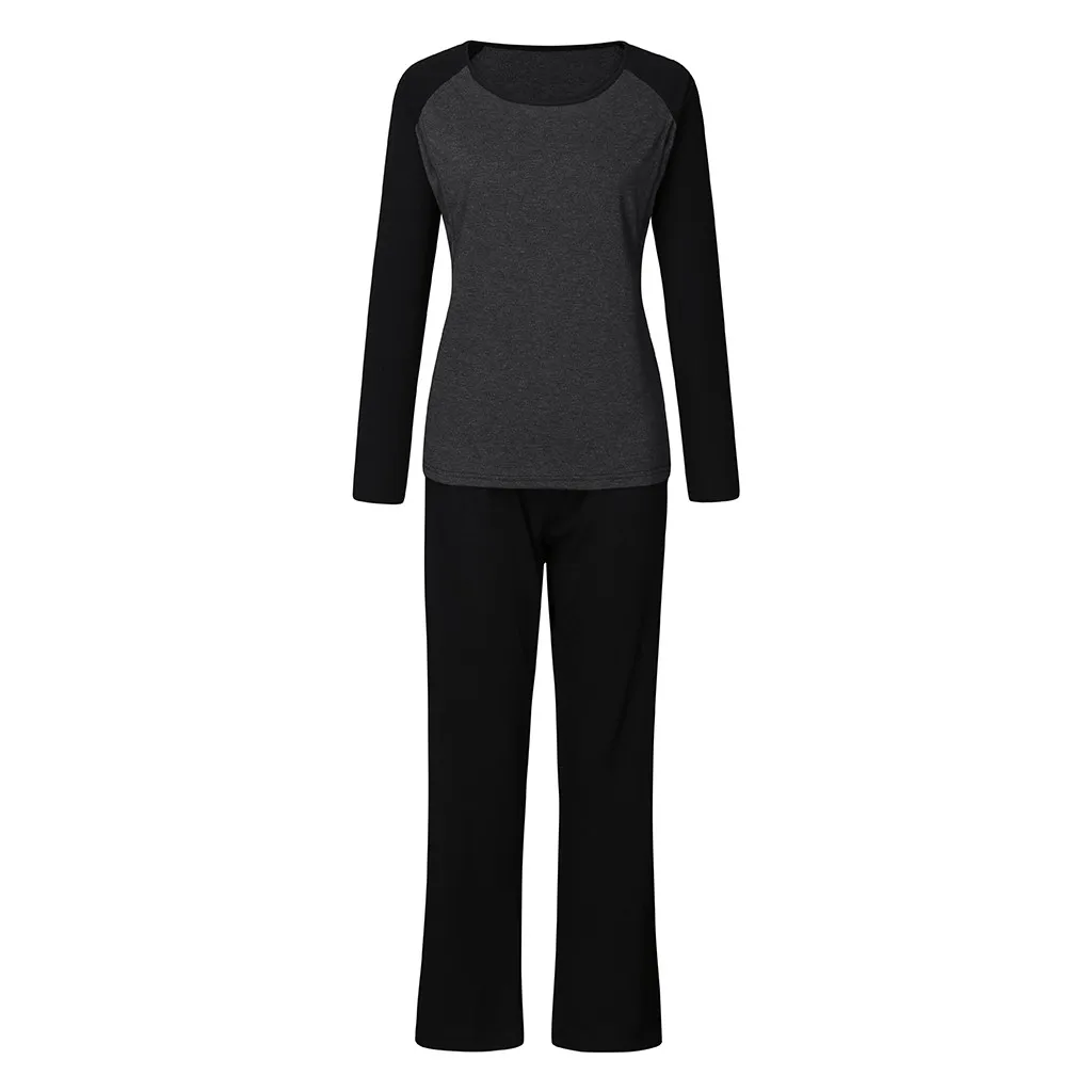 Maternity Pajamas for Hospital Set Long Sleeve Nursing Baby Tops Pants blusas de embarazada high pregnancy new A2 | Мать и ребенок