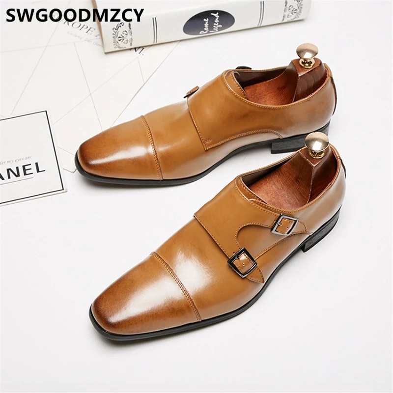 С двумя декоративными застежками обувь черного цвета Обувь в деловом стиле Для