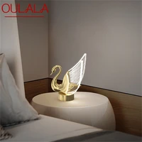 oulala nordic creative swan table lamp led desk light for home living room bedroom bedside