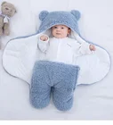 Осенне-зимний детский утепленный спальный мешок ультрамягкий пушистый флисовый конверт для новорожденных кокон плюшевое Пеленальное Одеяло