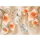 Камни в форме ромба круглый дрель 5D алмазов картина Роза кольцо-часы мозаика картина Стразы Вышивка, украшенные цветами; Домашние туфли DecorZP-4171
