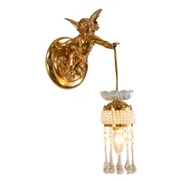 classic golden winged angel single wall lamp made of solid brass antique cherub wall sconce
