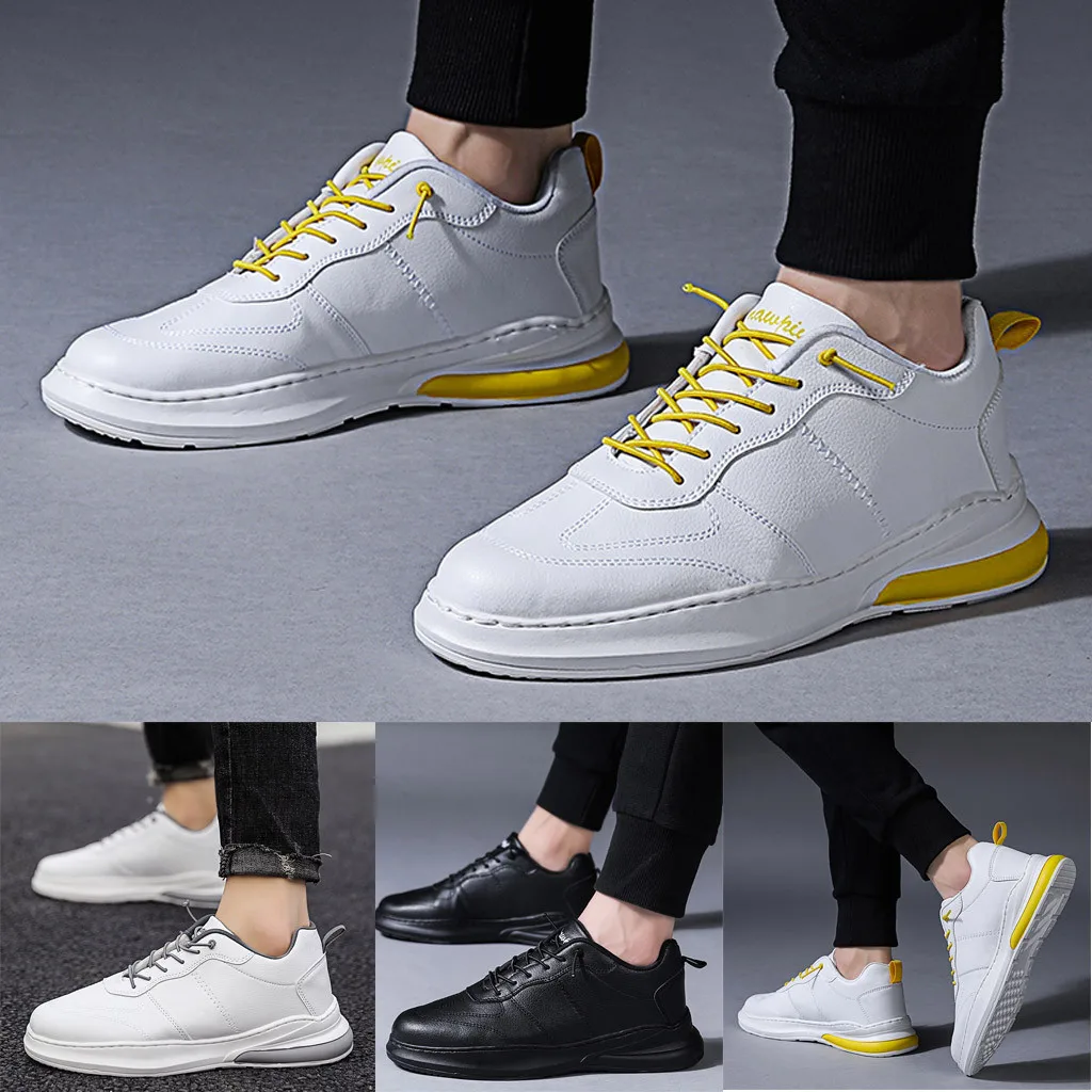 

SAGACE men casual leather sneakers shoes fashion wild students breathable running shoes for spring autumn vulcanized shoes