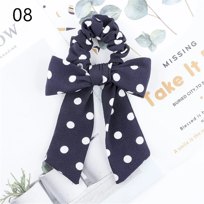 

Bow Streamers Hair Ring Fashion Ribbon Girl Hair Bands Scrunchies Horsetail Tie Solid Headwear Hair Accessories