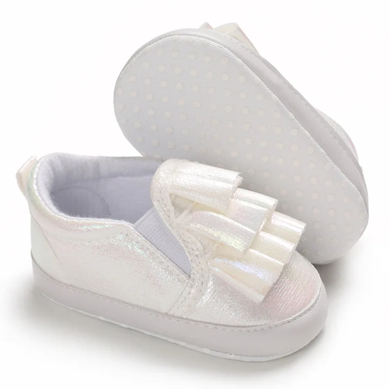 

Brand New Newborn Infant Baby Girl Kids Shoes Soft Sole Crib Prewalker Toddler Anti-Slip Solid Ruffled First Walkers