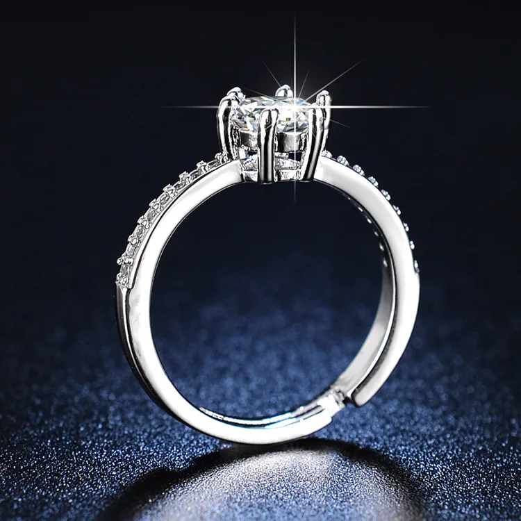 

SODROV 925 Sterling Silver Jewlery Diamond Rings for Women Sterling Silver 925 Resizable Rings Women Jewelry