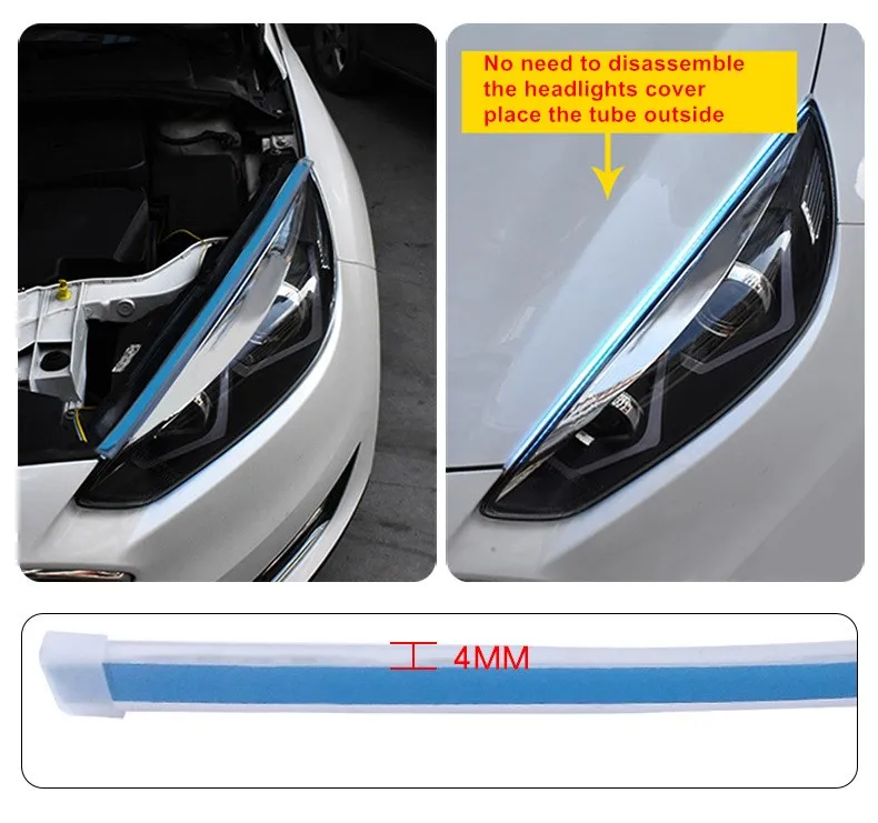 

Tcart Colorful Remote Control Soft Article Guide Strip Styling Car Lamp RGB Headlight Decoration light Strip