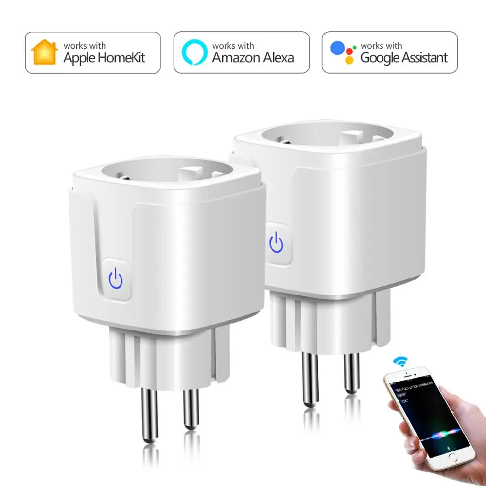 Homekit умная розетка ЕС Беспроводной Wi-Fi Siri Управление электрические розетки