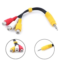 3 5mm aux male stereo to 3 rca female audio video av adapter cable for high performance video and audio playback