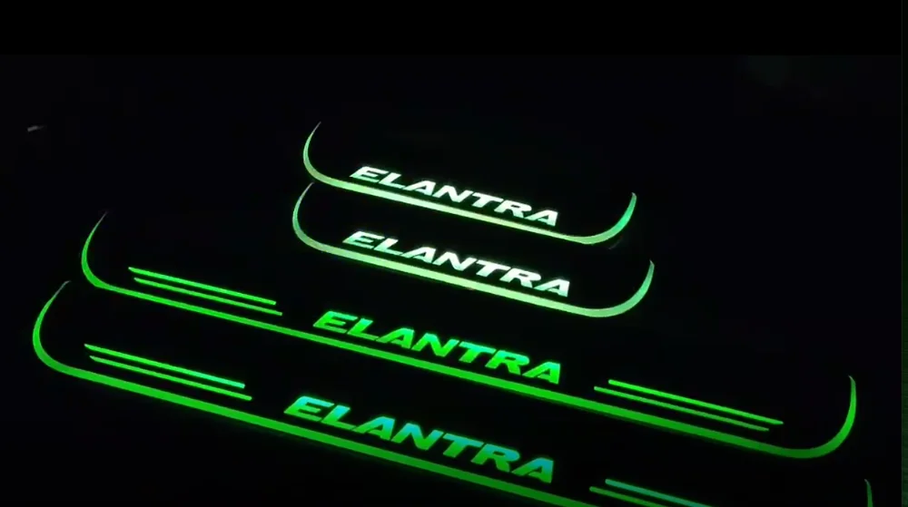 

Express delivery led door sill plate strip welcome light threshold guard protectors for Hyundai Elantra