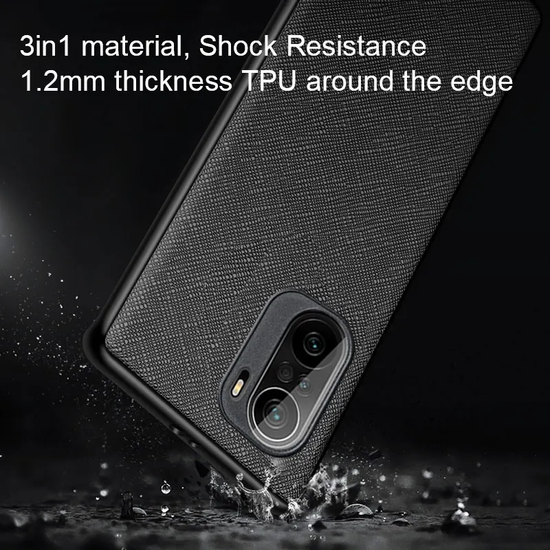 Case for Poco F3 Pro C40  5G funda cross pattern Leather cover Luxury coque for xiaomi poco f3 case Flip Cover