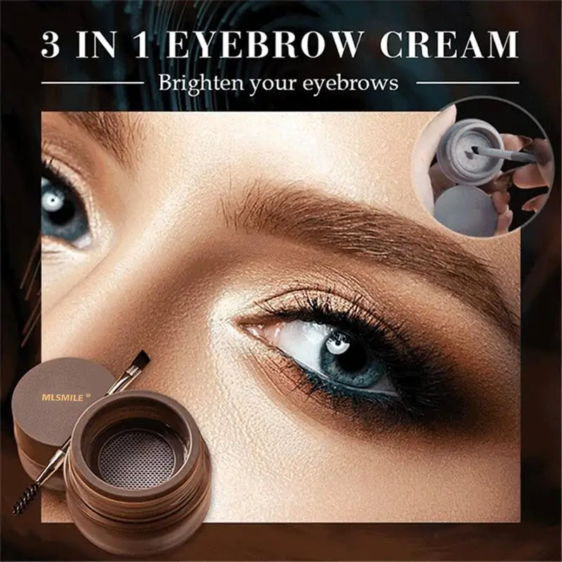 3 In 1 Eyebrow Cream Air Cushion Dyed Pencil Set Wild Band Brush Waterproof | Красота и здоровье