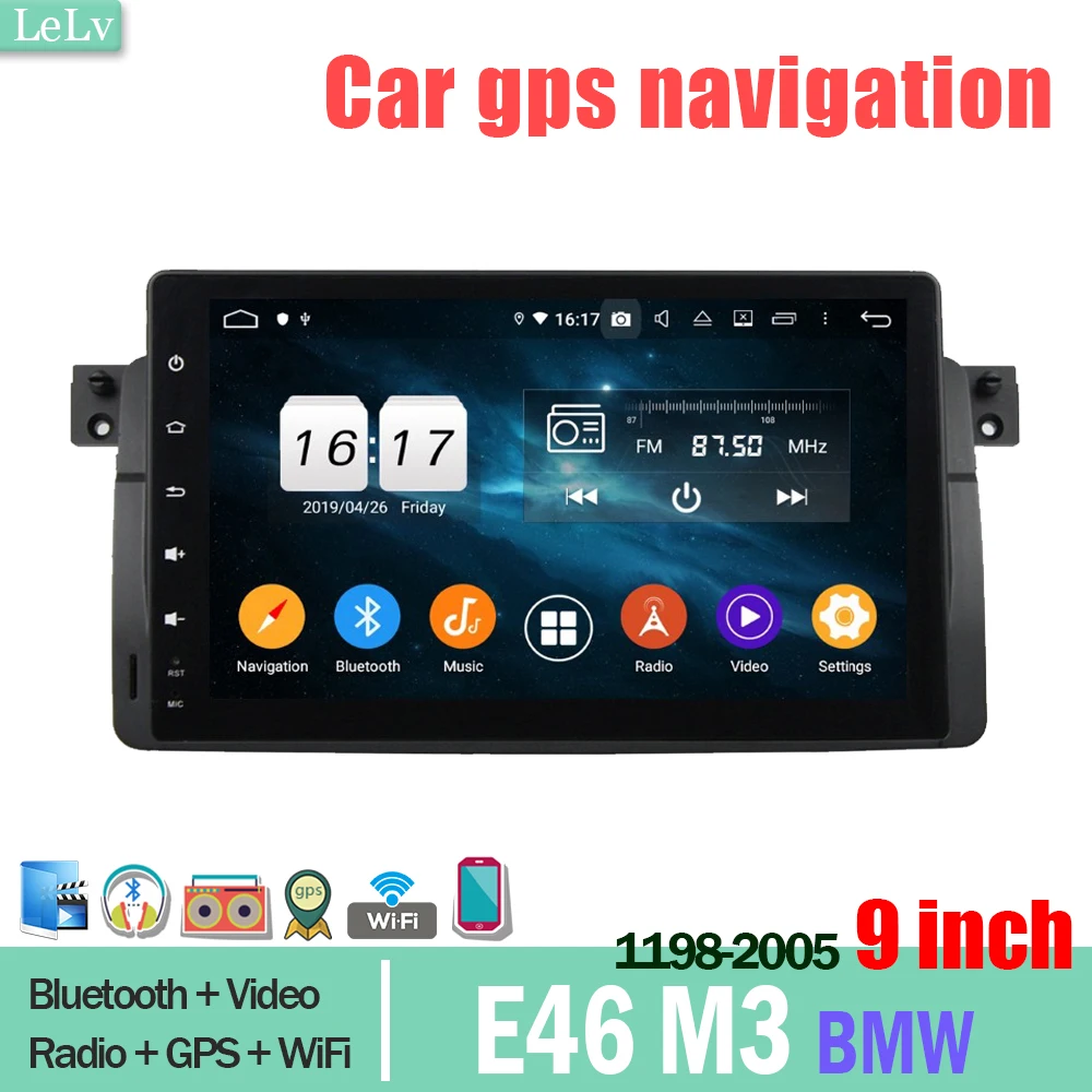 Lelv Восьмиядерный 9 &quotAndroid 8 1 автомобильный dvd плеер для BMW E46 M3 1998 2005 gps радио Bluetooth 4 2