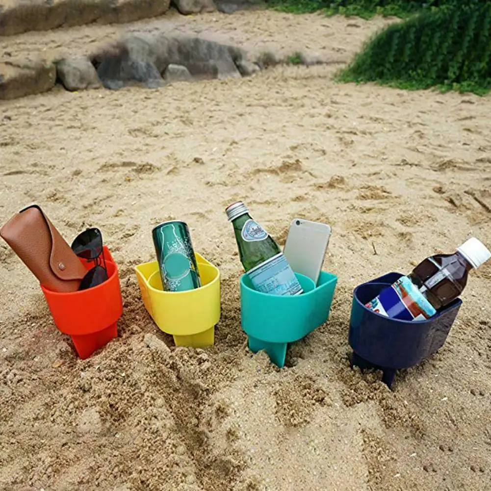 2 шт. держатель для чашек пляжный пластиковый напитков прочный песочный Спайк