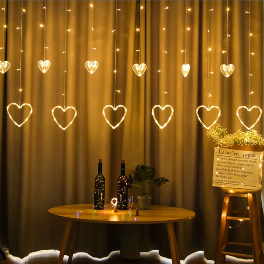 

СВЕТОДИОДНАЯ Гирлянда-занавес в форме сердца, 220-2,5 в перем. Тока, 138 м