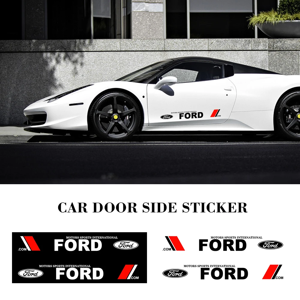 

2Pc Car Door Side Stickers Logo Decal Styling Body Decals Stripes For Ford Focus Mk2 Party Mk3 Ranger Mondeo mk4 Car Accessories