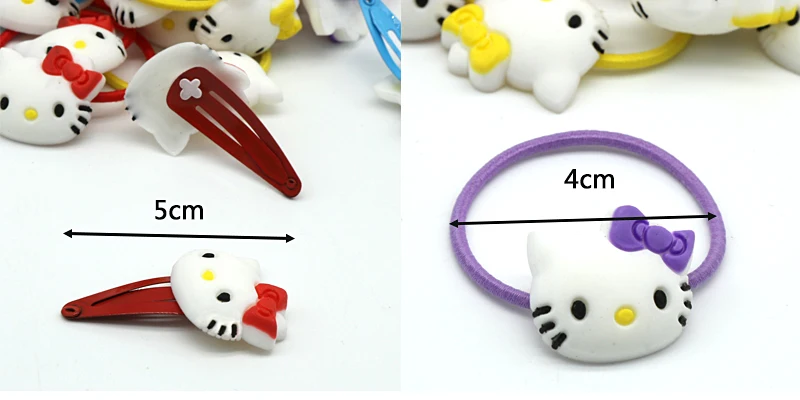 Милые детские аксессуары для волос hello kitty, набор повязок на голову, заколки для волос, повязка на голову, ожерелье, браслет, ювелирный набор, подарок на день рождения для девочек