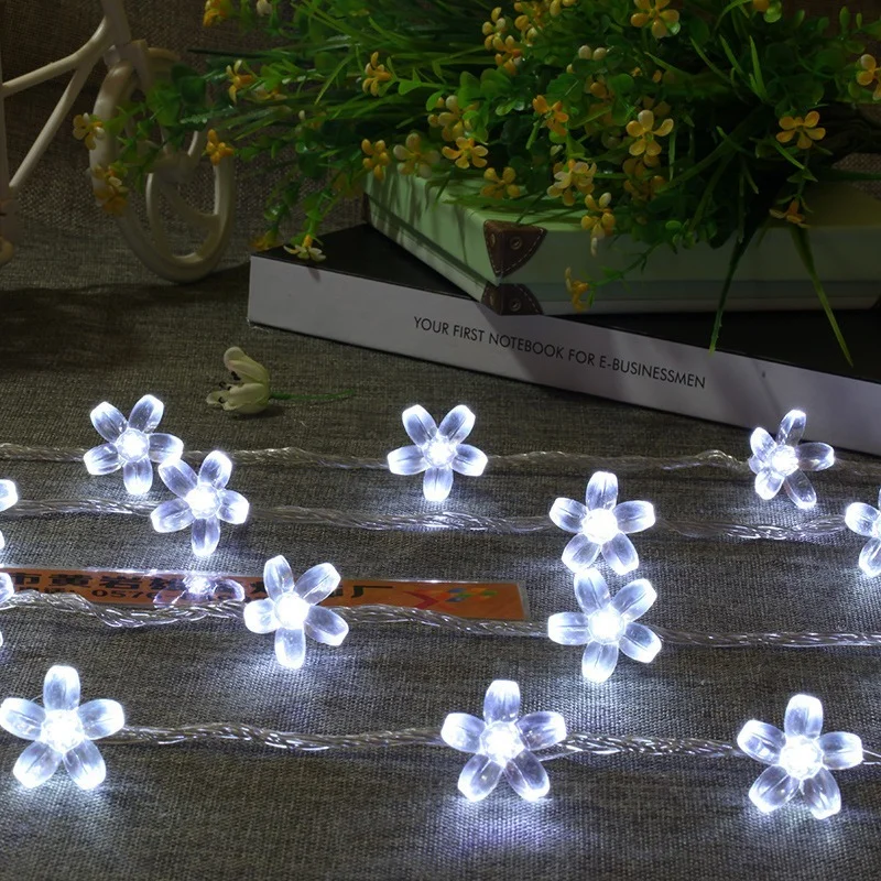 

10/20Led Cherry Blossom Garland Fairy Lights Wedding Garden Decoration Outdoor Led Lights String Christmas Holiday Lighting Lamp