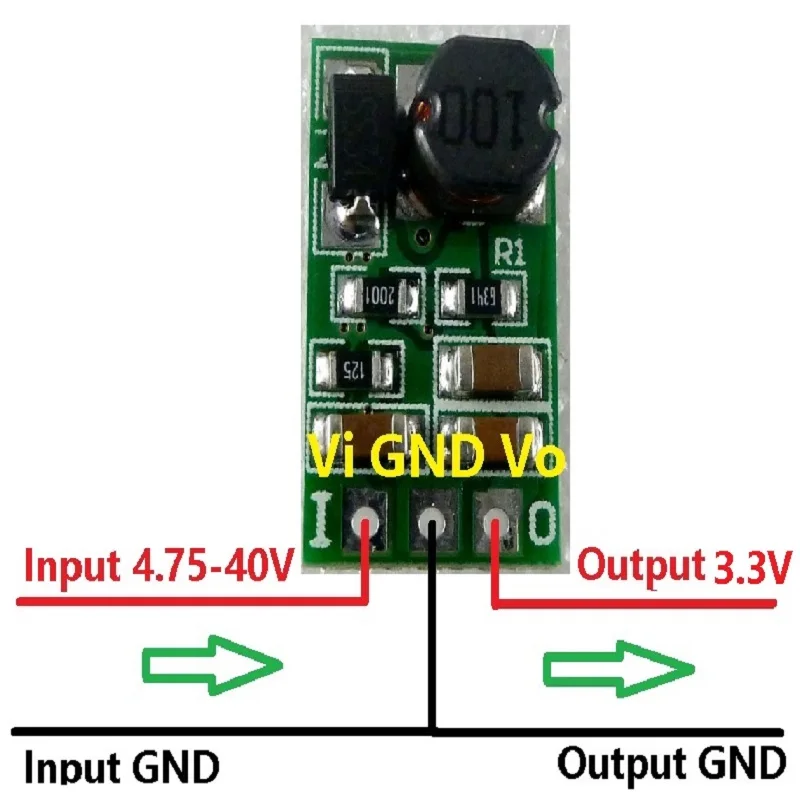 

DD4012SA_3V3 1A DC 5-40V to 3.3V Regulator DC-DC Step-Down Buck Converter Module Board replace AMS1117-3.3 LM1117-3.3 1117 LDO