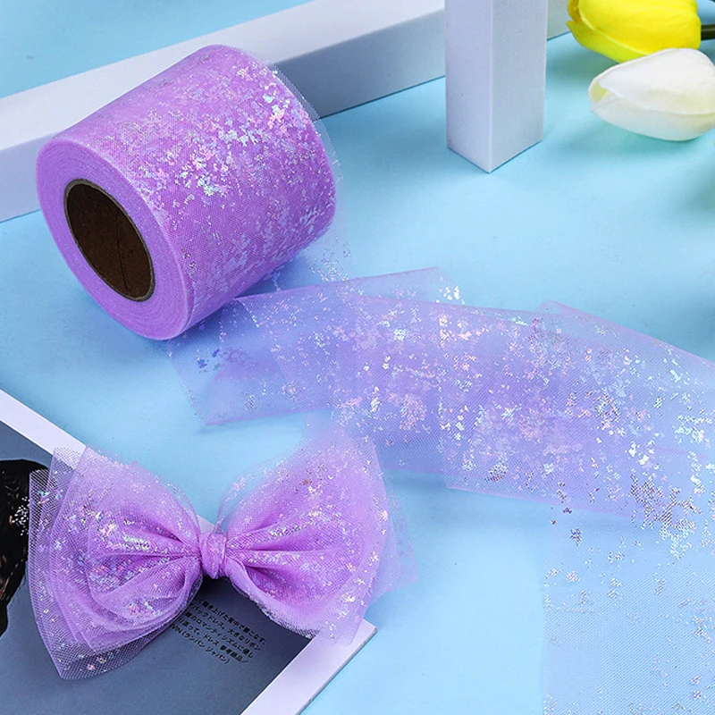 

Handmade Iridescent Mesh Webbing Hair Bow Accessories Packing Webbing Festival Party Beautiful Decoration Bow Knot Accessories