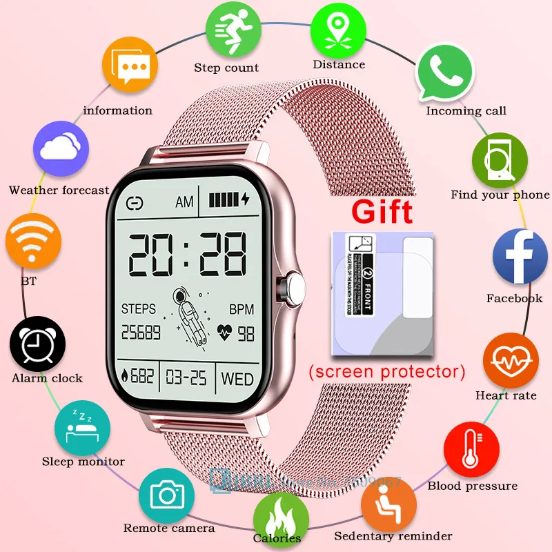 

2021 Смарт-часы для женщин и мужчин Смарт-часы Bluetooth совместимые с вызовами спортивные Смарт-часы фитнес-трекер Смарт-часы для Android IOS