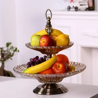 upscale european luxury neo classical modern living room coffee table dry crystal fruit plate glass decoration bowl