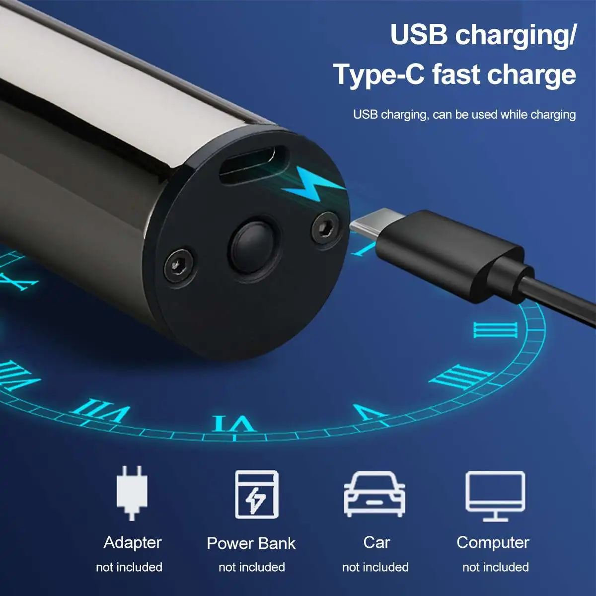Водонепроницаемый светодиодный Электрический Аккумуляторный Тип USB C