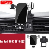 car styling adjustable mobile phone holder for audi a6 a7 2019 2020 2021 air vent mount bracket gravity phone holder accessories
