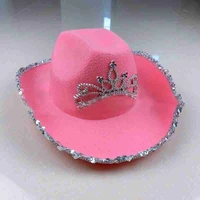 pink cowboy hat for women western tiara cowgirl hat for women girl pink tiara cowgirl hat cowboy cap holiday costume party hat